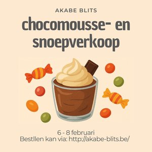 Chocomousse- en snoepverkoop 2026